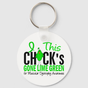 Muscular Dystrophy Chick Gone Lime Green Keychain