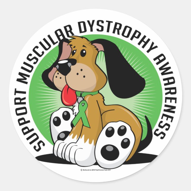 Muscular Dystrophy Dog Classic Round Sticker (Front)