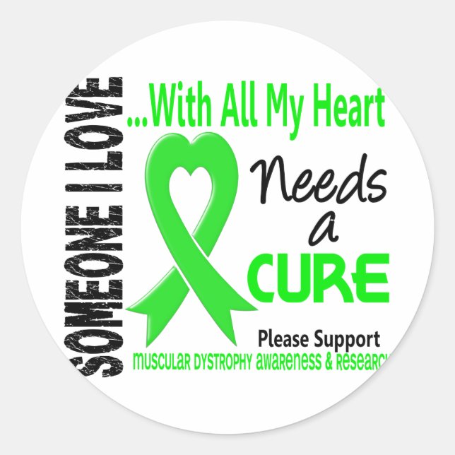 Muscular Dystrophy Needs A Cure 3 Classic Round Sticker (Front)