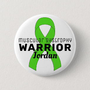 Muscular Dystrophy Ribbon White Button
