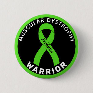 Muscular Dystrophy Warrior Ribbon Black Button