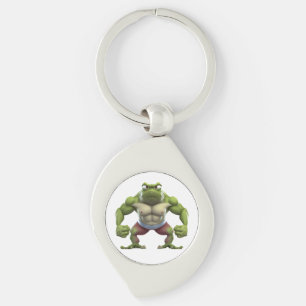 Muscular Frog, Strong Muscular Bodybuilding Frog Keychain
