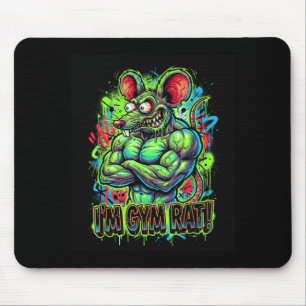 Muscular Gym Rat Bodybuilder Graffiti Workout Fitn Mouse Pad