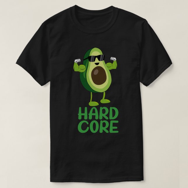 Muscular Hard Core Avocado Funny 2 T-Shirt (Design Front)