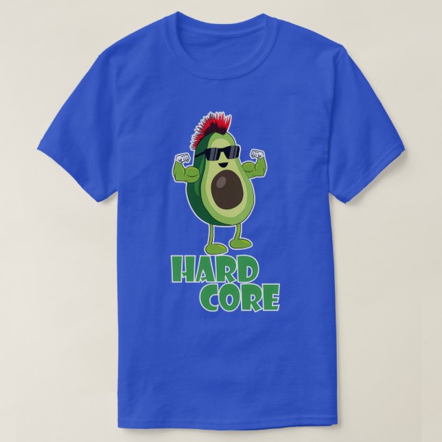 Muscular Hard Core Avocado Funny T-Shirt (Design Front)