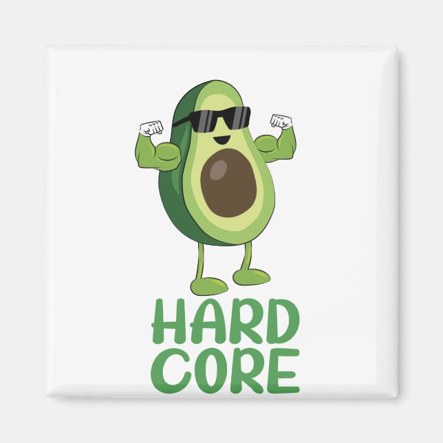 Muscular Hardcore Avocado Funny Magnet (Front)