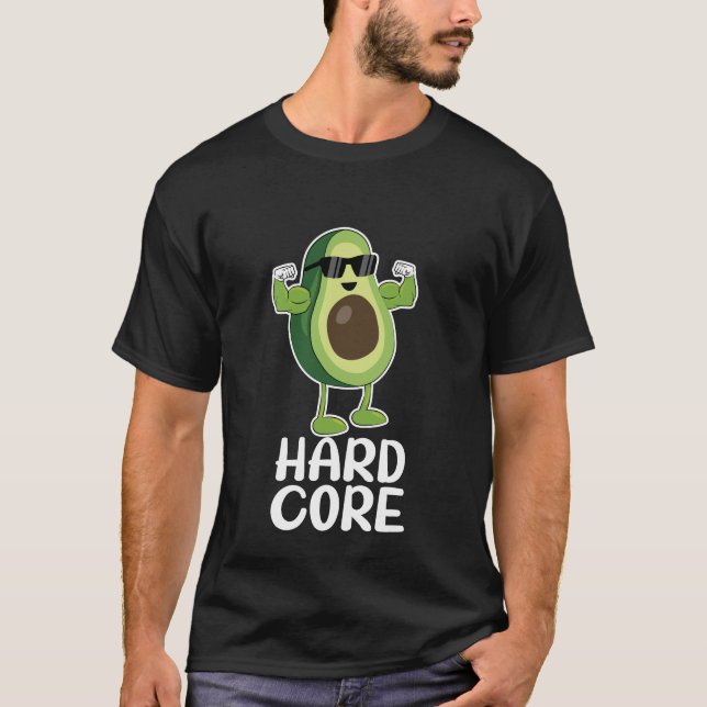 Muscular Hardcore Avocado Funny T-Shirt (Front)