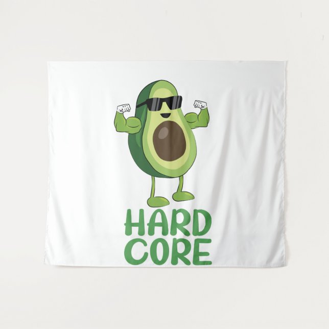 Muscular Hardcore Avocado Funny Tapestry (Front (Horizontal))