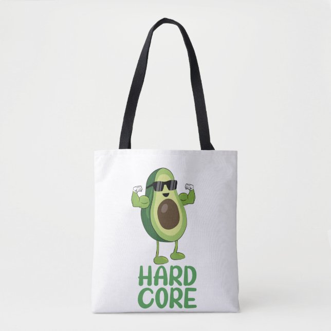 Muscular Hardcore Avocado Funny Tote Bag (Front)