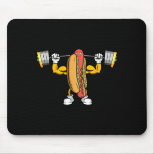 Muscular Hot Dog Deadlift Bodybuilding Fitness Fit Mouse Pad