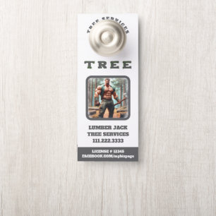*~* Muscular Lumber Jack Tree Services QR Door Door Hanger