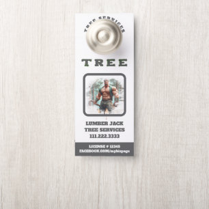 *~* Muscular Lumber Jack Tree Services QR Door Door Hanger
