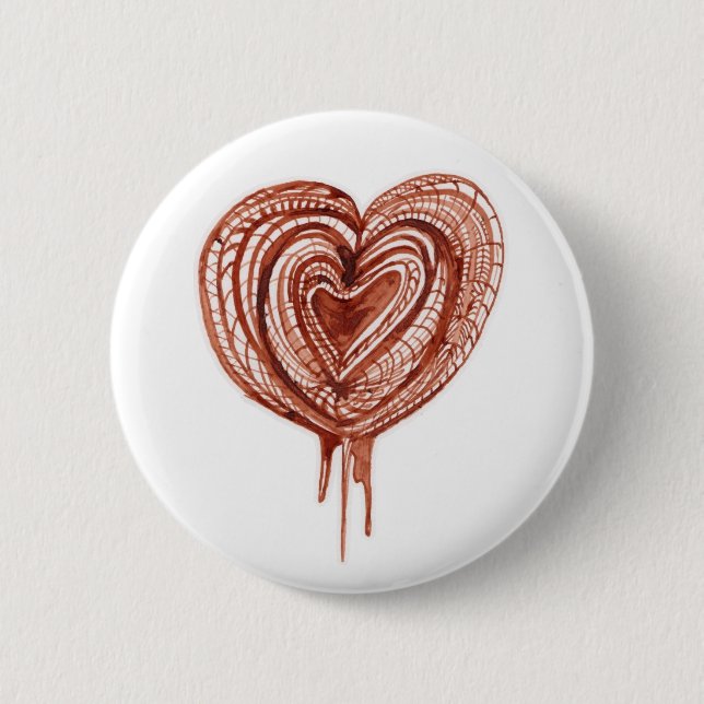 Muscular Pump (heart) drawing 2 Inch Round Button (Front)