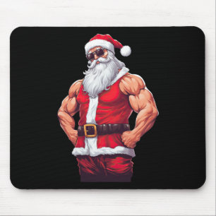 Muscular Santa Claus Bodybuilding Fitness Gym Chri Mouse Pad