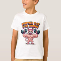 Muscular Sphynx Cat Gym Buddy Cartoon