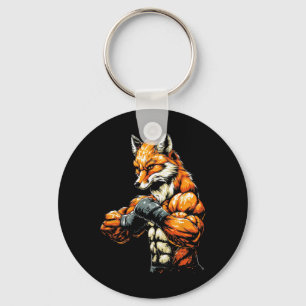 Muscular Tough-looking Fox Boxing Fox Boxing Keychain