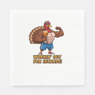 Muscular Turkey Gym Champion Funny Thanksgiving Cl Napkin
