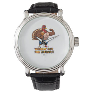 Muscular Turkey Gym Champion Funny Thanksgiving Cl Watch