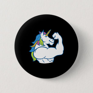 Muscular Unicorn - Funny Magical Fitness Bodybuild 2 Inch Round Button