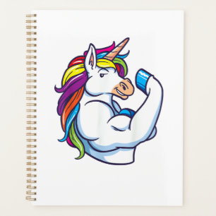 Muscular Unicorn - Funny Magical Fitness Bodybuild Planner