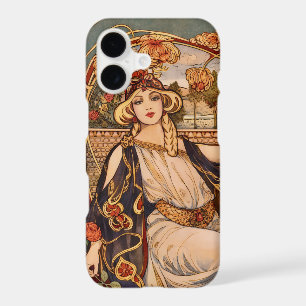 Muse du Chrysanthème Doré – Art Nouveau Floral