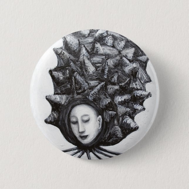 Muse in a shell (surrealism) 2 inch round button (Front)
