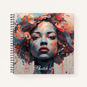 Muse in Lines: Artistic Female Sketchbook Notebook