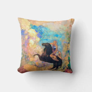 Muse on Pegasus, Redon Throw Pillow