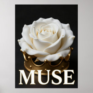 MUSE White Rose Gold Fashion Poster