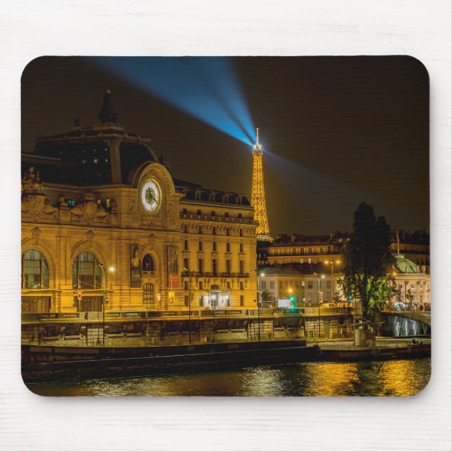 Musée d'Orsay in Paris at night Mouse Pad (Front)