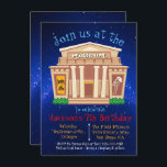 Museum Birthday Party Invitation<br><div class="desc">Great for a sleepover or just a fun trip to the Museum,  this birthday party invitation is great for a boy or girl!
Features a funky old museum with dinosaur,  night sky and fun fonts. 
Hand drawn museum by McBooboos</div>