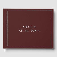 Museum Guest Book Silver Foil Burgundy Hardcover