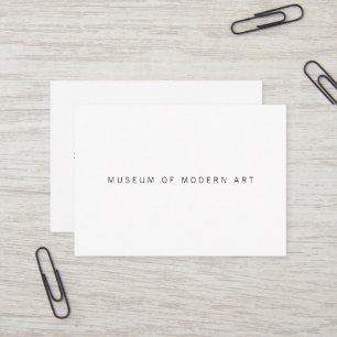 Museum Minimal Centre Front and Back Two Business Card