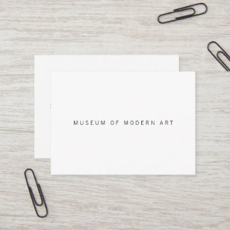Museum Minimal Centre Front and Back Two Business Card