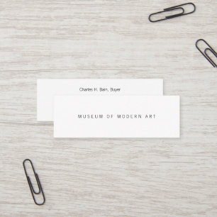 Museum Minimal Centre Front and Back Two Business Mini Business Card