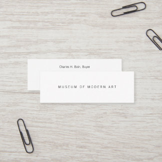 Museum Minimal Centre Front and Back Two Business  Mini Business Card