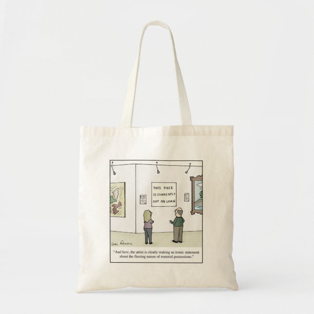 Museum Snob Modern Art Critic Cartoon Tote Bag (Front)