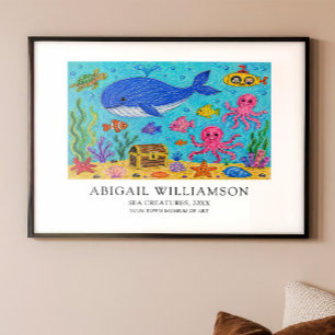 Museum Style Poster Made From Your Child's Art