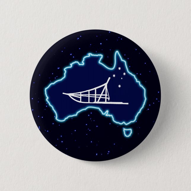 Mushing Down Under 2 Inch Round Button (Front)