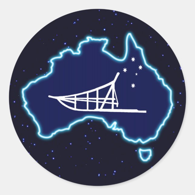 Mushing Down Under Classic Round Sticker (Front)