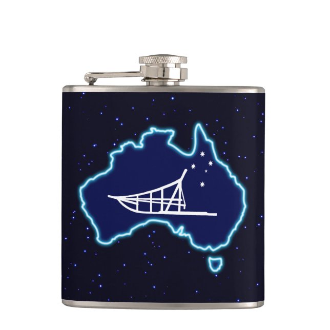 Mushing Down Under Hip Flask (Front)