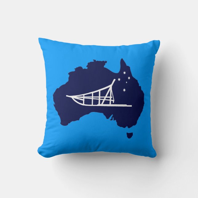 Mushing Down Under Throw Pillow (Front)