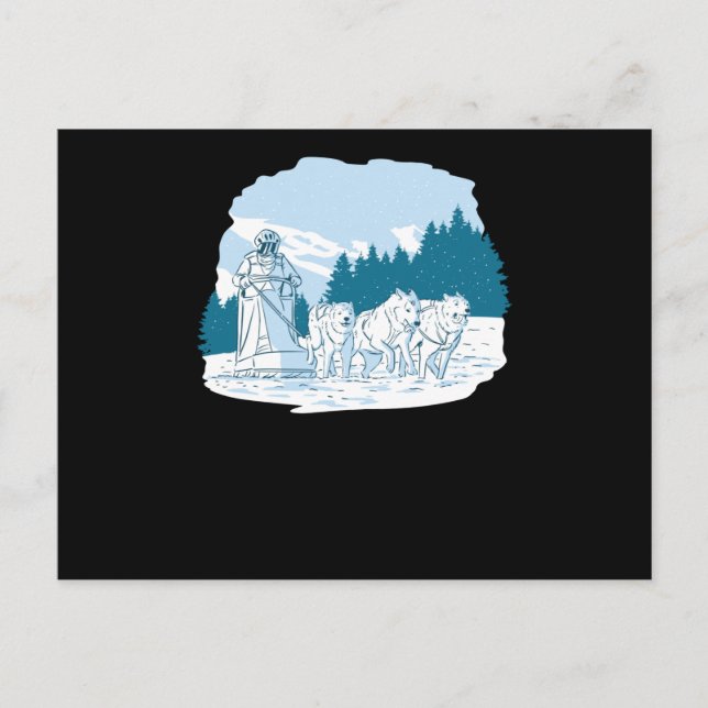 Mushing Sled Dog Racing Husky Sledding Postcard (Front)