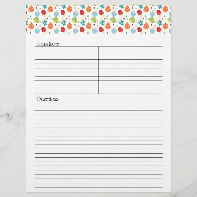 Mushroms  Recipe Letterhead (Front)