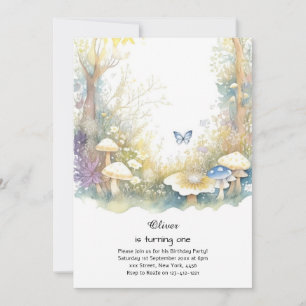 Mushroom 1st Birthday Invitation