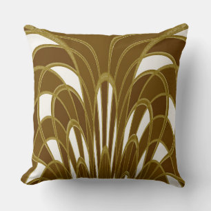 Mushroom Abstract - Art Deco - Autumn Throw Pillow