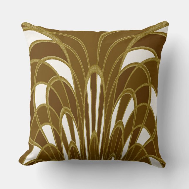 Mushroom Abstract - Art Deco - Autumn Throw Pillow (Front)