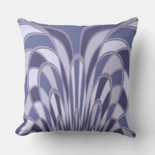Mushroom Abstract - Art Deco - blueberry Throw Pillow