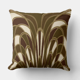 Mushroom Abstract - Art Deco - Cattail #2 Throw Pillow