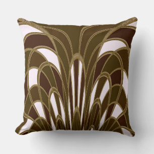Mushroom Abstract - Art Deco - Cattail Throw Pillow